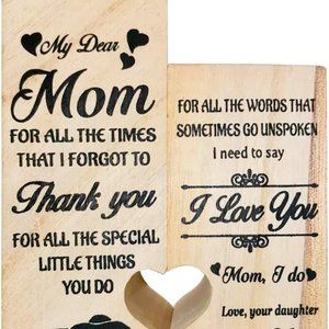 Heart-Shaped 2 Pcs Heart Wooden Candlestick Holders